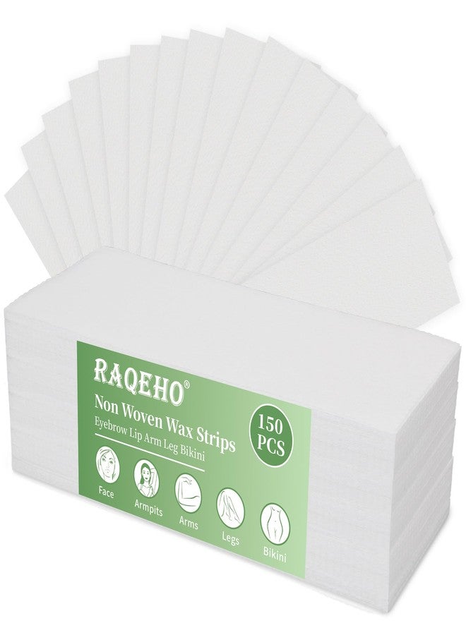 RAQEHO 150 Non Woven Wax Strips - 2.7x7.8" Large Wax Paper Sheets For Waxing Sugar Soft Hard Beads Hair Removal Bikini Eyebrow Lip Armpit Leg Face Body Women Men Home Esthetician Essentials Supplies - Image 1